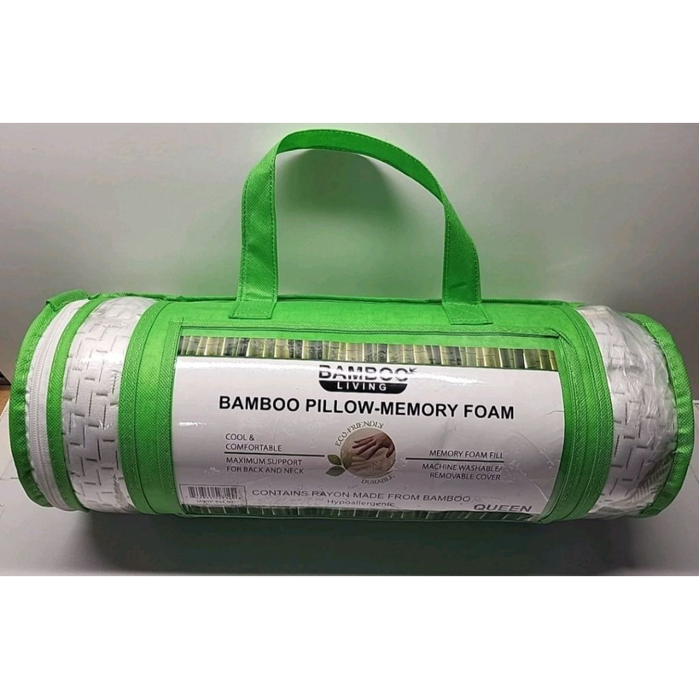 Bamboo Living Queen Maximum Support Bamboo Pillow - Memory Foam Hypoallergenic
